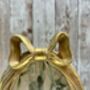 Gold Bow Oval Photo Frame 6x4' 10x15cm Portrait Design Freestanding, thumbnail 2 of 5