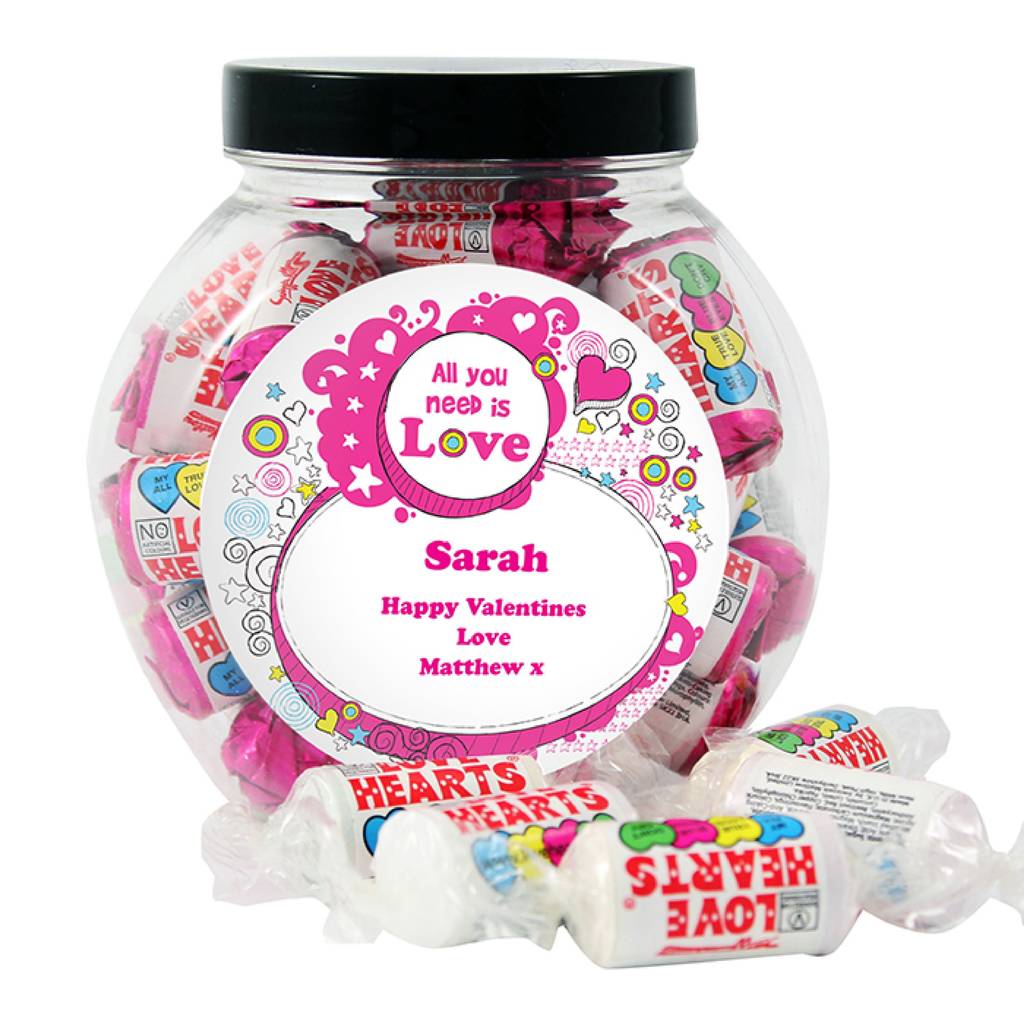 Personalised Jar Of Love Mixed Sweets By Sassy Bloom As seen on TV ...