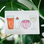 Beer, Bottle, Beaker And Wine New Baby Card, thumbnail 1 of 11