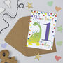 Dino 1st Birthday Card, thumbnail 1 of 2