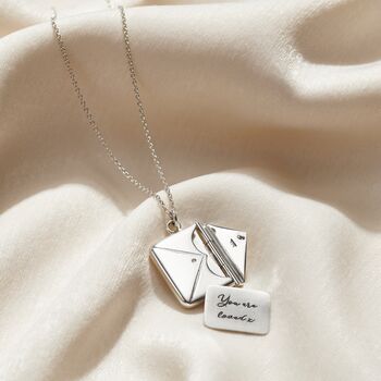 Personalised Script Message Envelope Necklace, 7 of 9