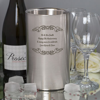 Personalised Message Stainless Steel Wine Cooler, 2 of 2