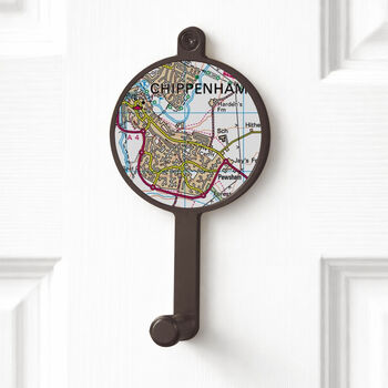 Personalised UK Postcode Map Wall Coat Hook, 3 of 6