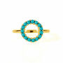 Halo Radiance Turquoise Earrings Gold Plated, thumbnail 12 of 12