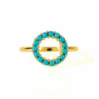 Halo Radiance Turquoise Earrings Gold Plated, 9 of 12