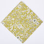 Mens Lime Yellow Floral Pocket Square, thumbnail 2 of 6
