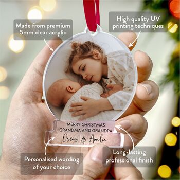 Personalised Christmas Photo Ornament Grandparents, 2 of 10