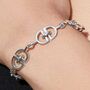 Monogrammed Charm Statement Sterling Silver Bracelet, thumbnail 1 of 11
