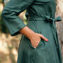 Long Linen Wrap Dress With Long Sleeves, thumbnail 7 of 11