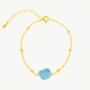 Single Turquoise Beaded Chain Gold Bracelet, thumbnail 1 of 5