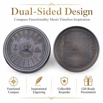 Personalised 100 Year Gunmetal Calendar Compass, 4 of 12