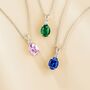 Blue Sapphire Pendant Necklace In Sterling Silver And Gold, thumbnail 7 of 12