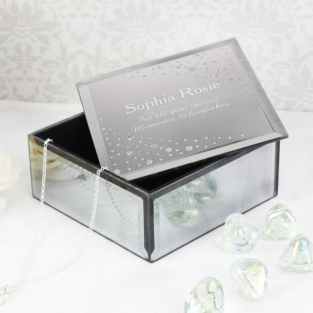 Personalised Diamante Trinket Box With Name, 1 of 10