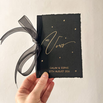 Black And Gold Moon And Stars Vow Books, 3 of 5