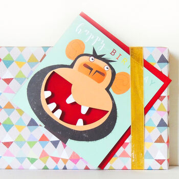 Laser Cut Monkey Birthday Card, 5 of 5