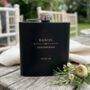 Personalised Modern Engraved Black Metal Hip Flask Wedding, Groomsmen And Birthday Gift, thumbnail 1 of 11