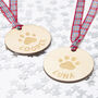 Personalised Paws Wooden Christmas Decoration Set, thumbnail 2 of 6
