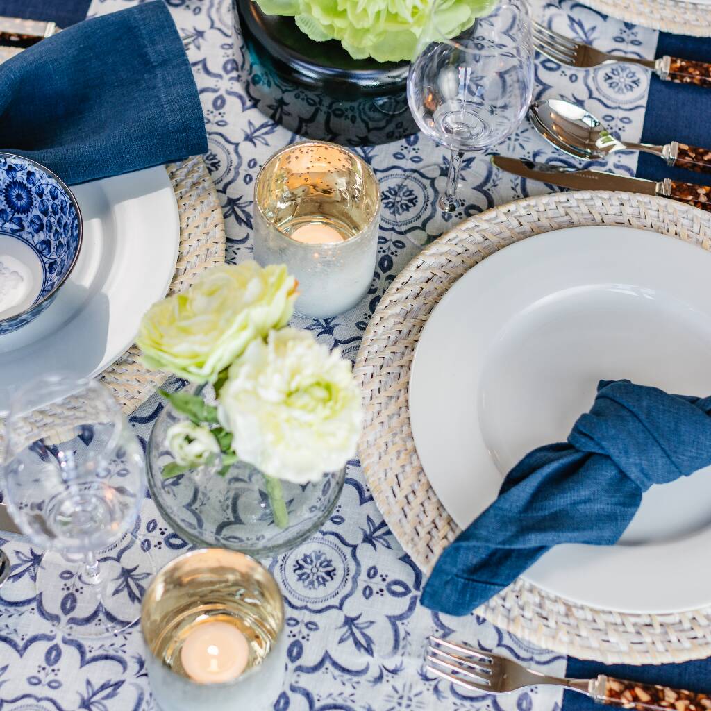 White Rattan Charger Plates Set Of Two By Truffle Tablescapes