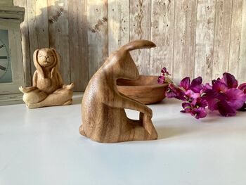 Yoga Bunny Rabbit Statue 13cm Pilates Gift Home Decor, 8 of 10