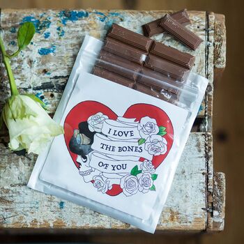 Valentine's I Love The Bones Of You Artisan Chocolate Bar, 4 of 4