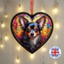 Chihuahua Stained Glass Effect Heart Suncatcher, thumbnail 1 of 7