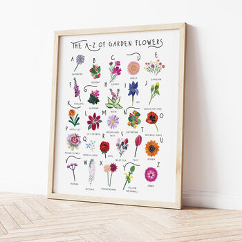 The A To Z Of Garden Flowers Print, 3 of 6