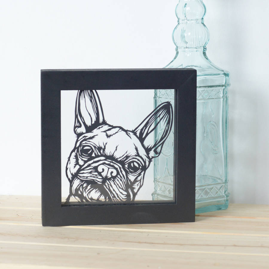 Framed Handmade Personalised Pet Portrait Papercut, 1 of 7