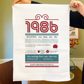 Personalised 40th Birthday Gift Microfibre Tea Towel, 3 of 9