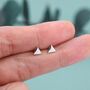 Sterling Silver Extra Tiny Triangle Stud Earrings, thumbnail 8 of 12