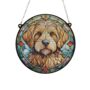 Goldendoodle Stained Glass Effect Suncatcher, thumbnail 2 of 3