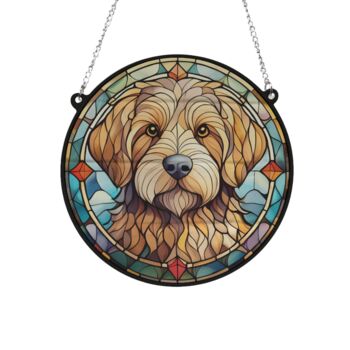 Goldendoodle Stained Glass Effect Suncatcher, 2 of 3