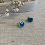 Turquoise Cat Stud Ceramic Earrings, thumbnail 7 of 8