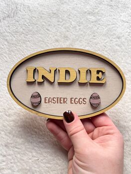 Personalised Easter Crate Name Sign Wooden Easter Box, 6 of 12