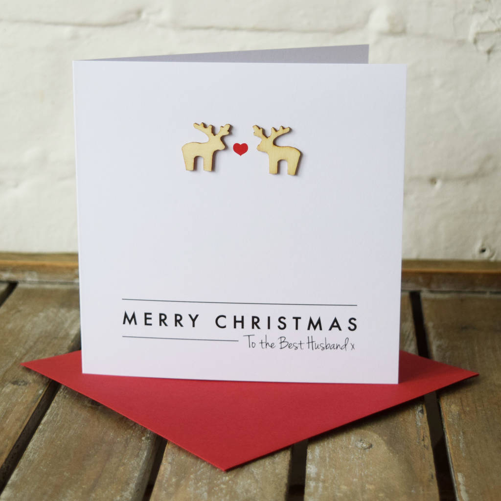 personalised wooden reindeer christmas love card by jodie gaul ...