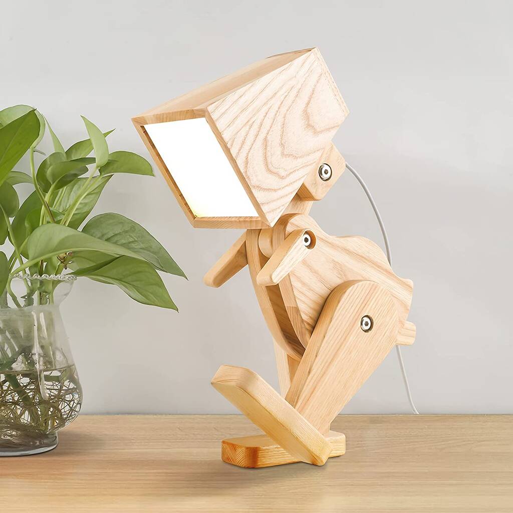 wood dinosaur lamp