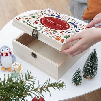 Personalised Festive Woodland Red Christmas Eve Box, 7 of 7