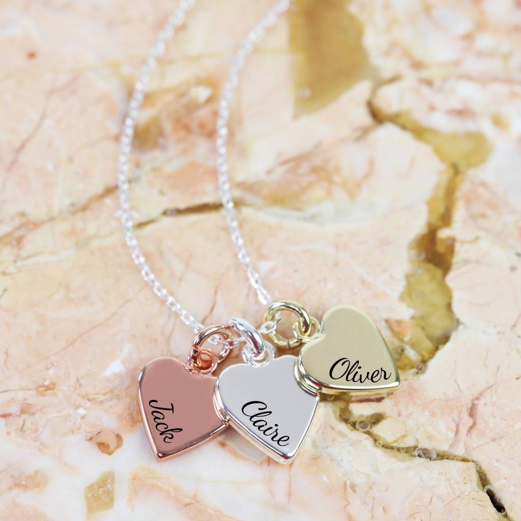 personalised mixed metal heart necklace by lisa angel ...