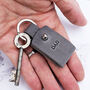 Personalised Hand And Footprint Leather Keyring For Men, thumbnail 4 of 5
