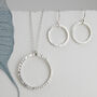 Hammered Sterling Silver Circle Jewellery Set, thumbnail 1 of 7