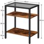 Three Tier Slim Glass Top Side Table Bedside Table, thumbnail 9 of 9