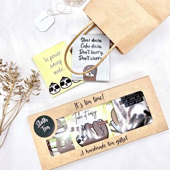 Sloth Gifts: Cute Sloth Tea Gift Set, 5 of 11