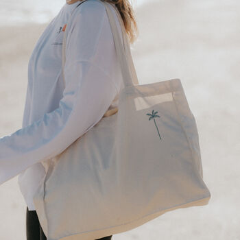 Palm Tree Embroidered Beach Bag, 6 of 11