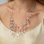 Interlinked Three Tier Hoop Ring Necklace, thumbnail 1 of 3