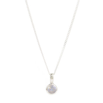 June Birthstone Moonstone Silver Charm Necklace, 3 of 9