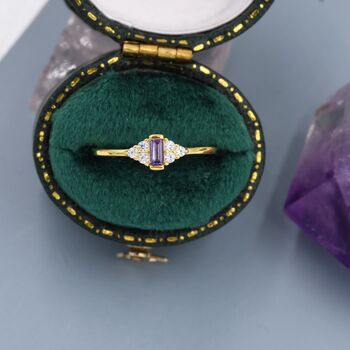 Vintage Inspired Lilac Purple Cz Ring, 3 of 12