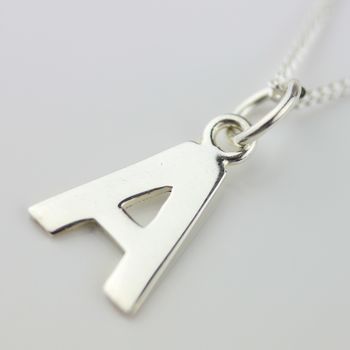Silver Letter Charm Initial Necklace, 2 of 5