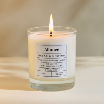 Handmade Relax And Unwind Soy Scented Candle Gift, 2 of 5