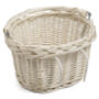 White Wicker Small Bicycle Shopping Basket Lavell, thumbnail 2 of 2
