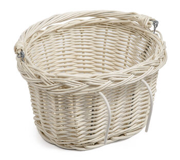 White Wicker Small Bicycle Shopping Basket Lavell, 2 of 2