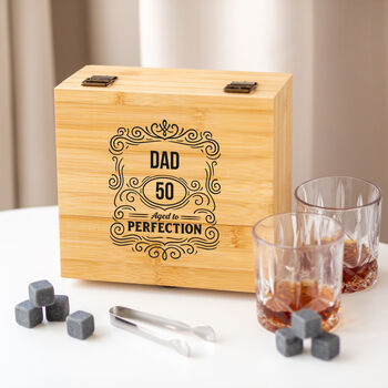 Personalised Birthday Age Name Whisky Glass Set, 2 of 5